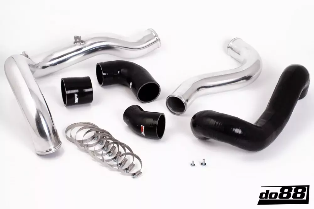 SAAB 9-3 2.8T V6 06-11 Pressure pipes with Black/Red/Blue hoses