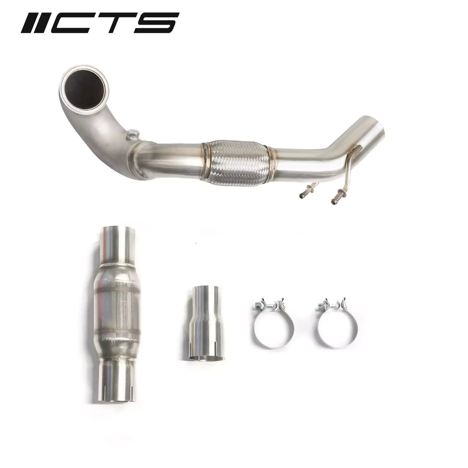 CTS Turbo MQB FWD Exhaust Downpipe With High Flow Cat (MK7/MK7.5 Golf, GTI, GLI, A3 FWD)