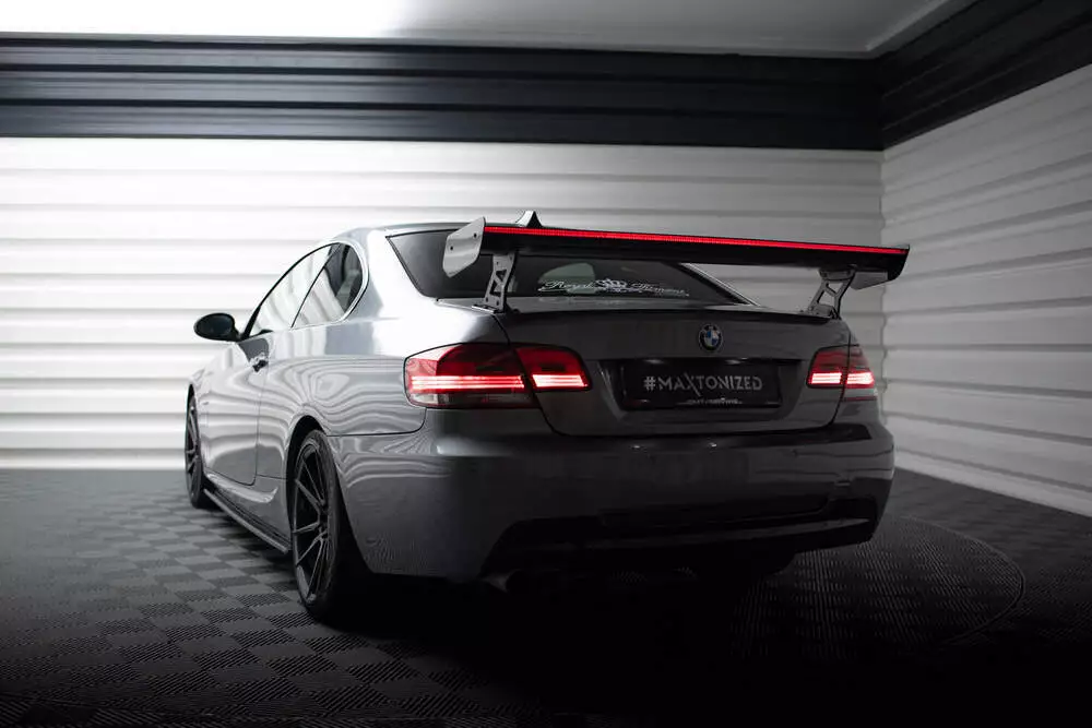 Carbon Spoiler With External Brackets Uprights + Led Bmw 3 / M3 Coupe E92 - Image 2