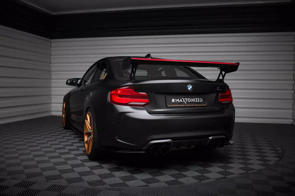 Carbon Spoiler With External Brackets Uprights + Led Bmw M2 F87 / 2 / 2 M-pack F22 - Image 10