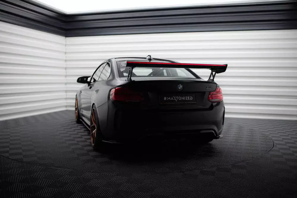 Carbon Spoiler With External Brackets Uprights + Led Bmw M2 F87 / 2 / 2 M-pack F22 - Image 2