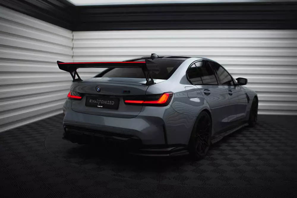 Carbon Spoiler With External Brackets Uprights + Led Bmw M3 G80 / M340i G20 / 3 M-pack G20 / 3 Standard G20 - Image 2