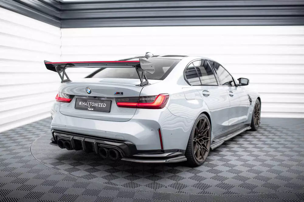 Carbon Spoiler With External Brackets Uprights + Led Bmw M3 G80 / M340i G20 / 3 M-pack G20 / 3 Standard G20 - Image 6