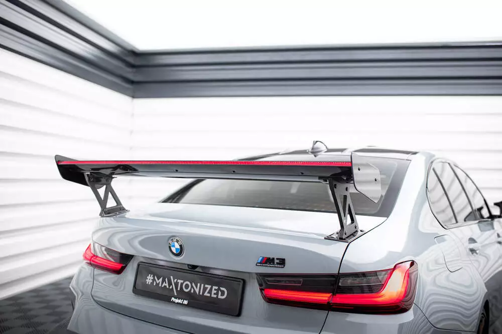 Carbon Spoiler With External Brackets Uprights + Led Bmw M3 G80 / M340i G20 / 3 M-pack G20 / 3 Standard G20 - Image 7