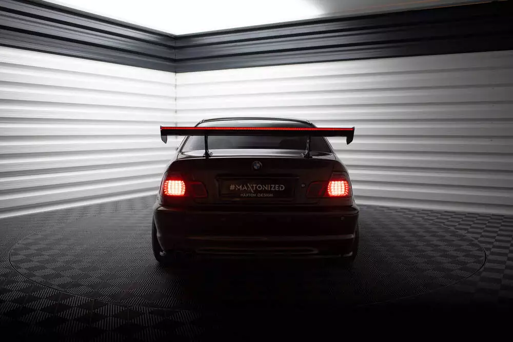 Carbon Spoiler With Internal Brackets Uprights + Led Bmw 3 Coupe E46