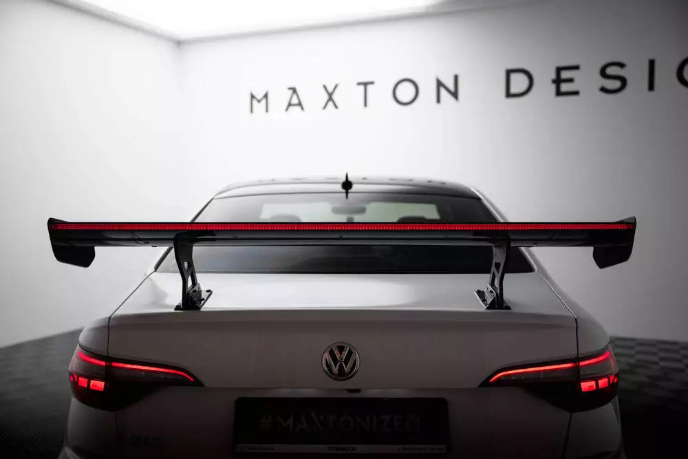 Carbon Spoiler With Internal Brackets Uprights + Led Volkswagen Jetta Gli Mk7