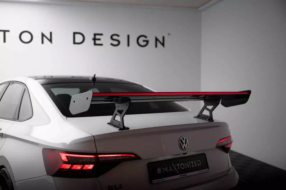 Carbon Spoiler With Internal Brackets Uprights + Led Volkswagen Jetta Gli Mk7 - Image 2