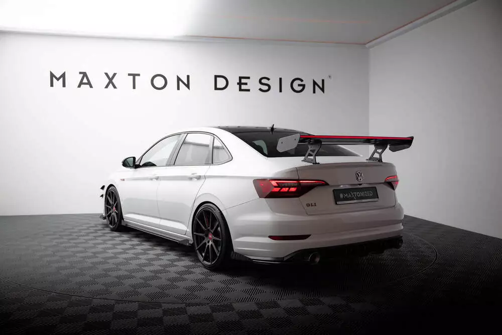 Carbon Spoiler With Internal Brackets Uprights + Led Volkswagen Jetta Gli Mk7 - Image 3