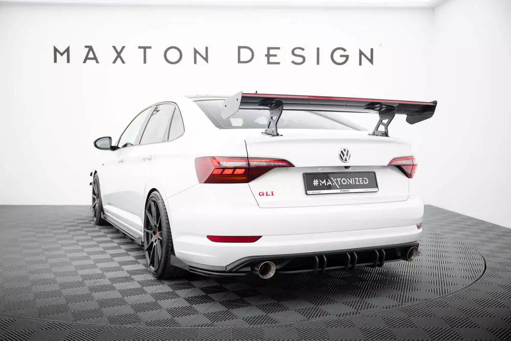 Carbon Spoiler With Internal Brackets Uprights + Led Volkswagen Jetta Gli Mk7 - Image 6