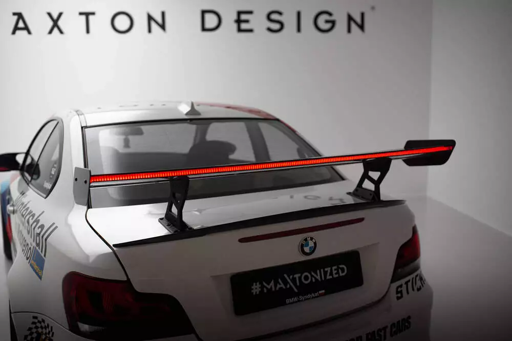 Carbon Spoiler With Internal Brackets Uprights V.2 + Led Bmw 1 M E82