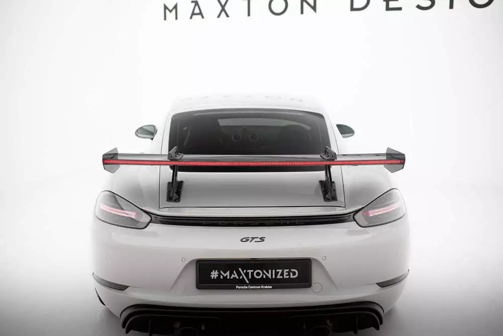 Carbon Spoiler With Upper Swan Mounting V.1 + Led Porsche 718 Cayman 982c - Image 10
