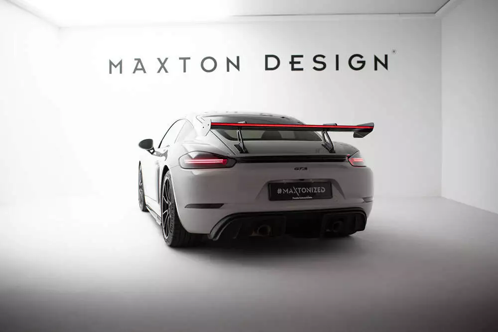 Carbon Spoiler With Upper Swan Mounting V.1 + Led Porsche 718 Cayman 982c - Image 2