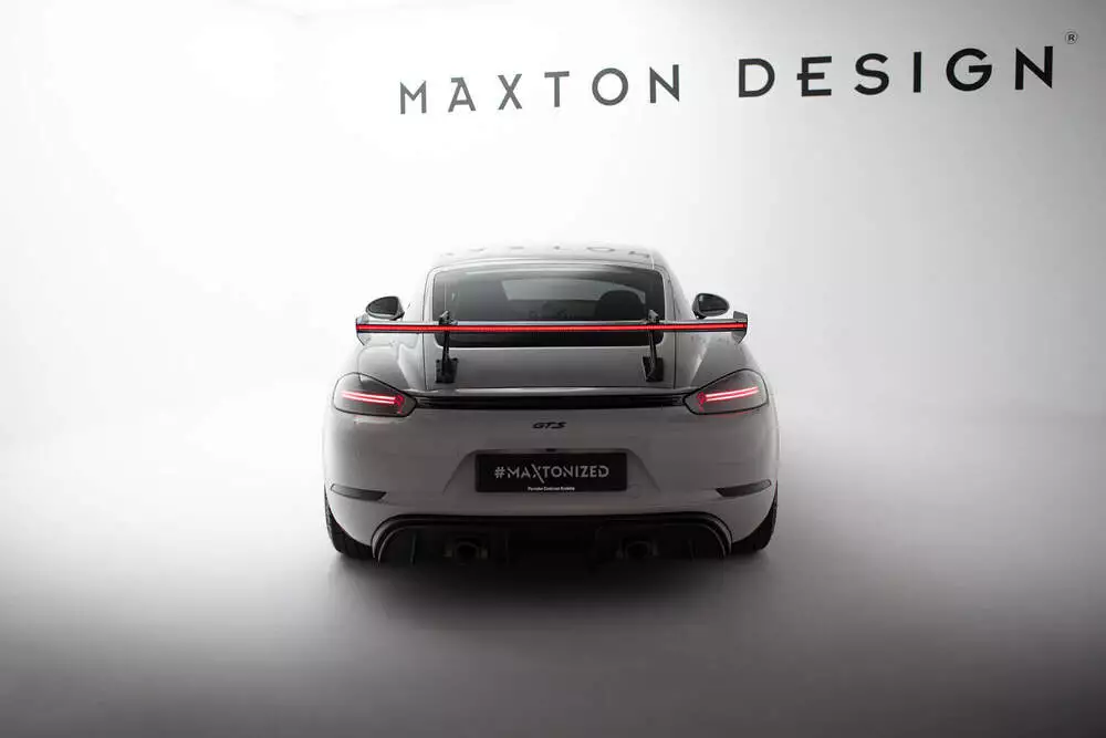 Carbon Spoiler With Upper Swan Mounting V.1 + Led Porsche 718 Cayman 982c - Image 3