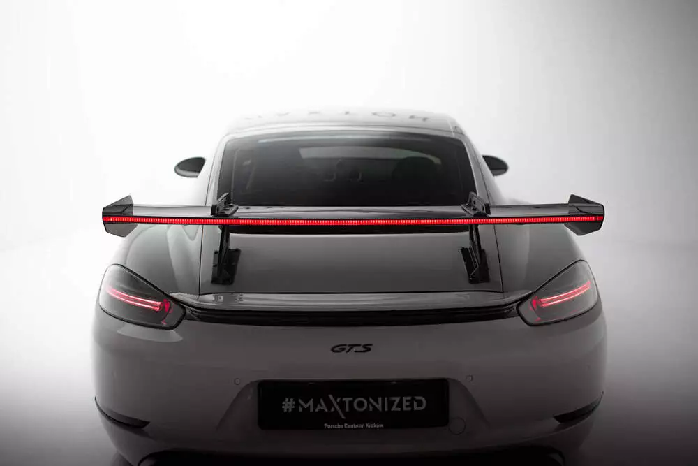 Carbon Spoiler With Upper Swan Mounting V.1 + Led Porsche 718 Cayman 982c - Image 5