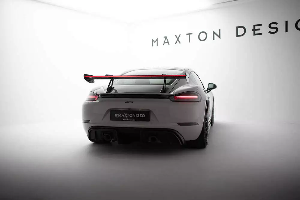 Carbon Spoiler With Upper Swan Mounting V.1 + Led Porsche 718 Cayman 982c - Image 7
