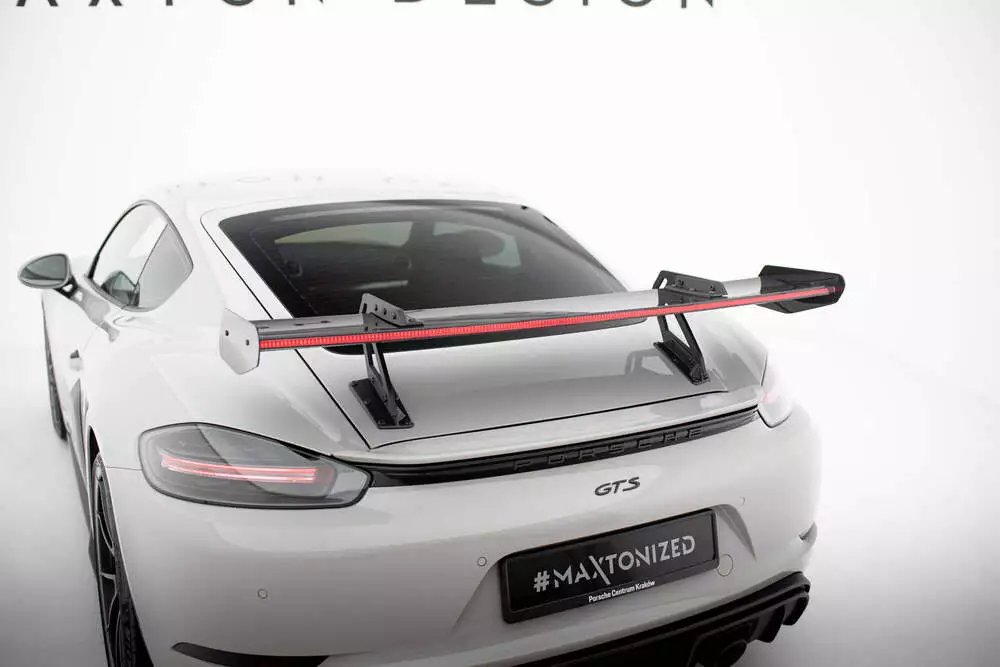 Carbon Spoiler With Upper Swan Mounting V.1 + Led Porsche 718 Cayman 982c - Image 9