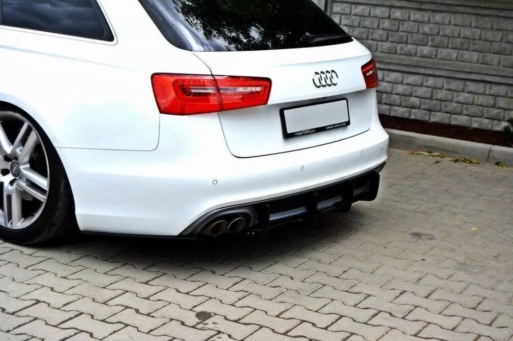 Rear Diffuser & Rear Side Splitters Audi A6 S-line C7 (Exhaust 1x2)