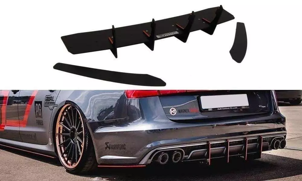 Rear Diffuser & Rear Side Splitters Audi S6 C7 Fl
