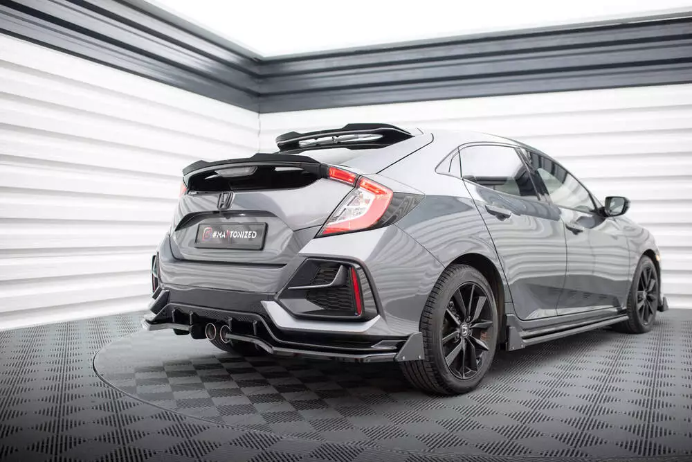 Rear Splitter V.1 (With Vertical Bars) + Flaps Honda Civic Sport Mk 10 Facelift