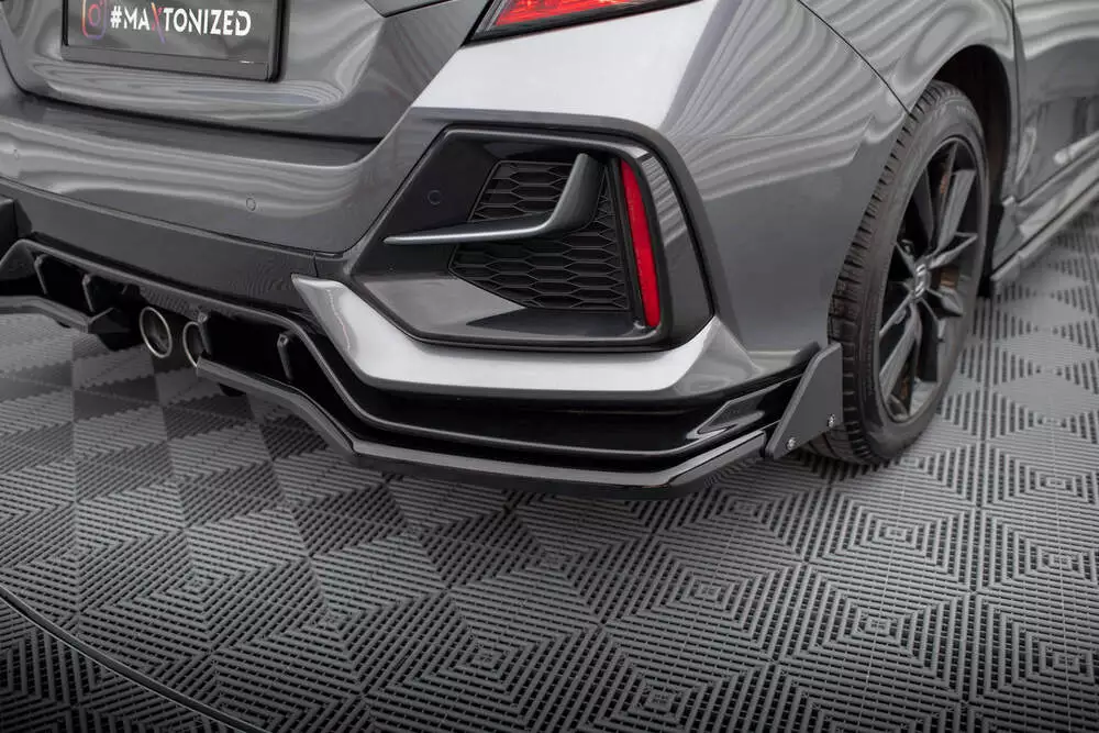 Rear Splitter V.1 (With Vertical Bars) + Flaps Honda Civic Sport Mk 10 Facelift - Image 2