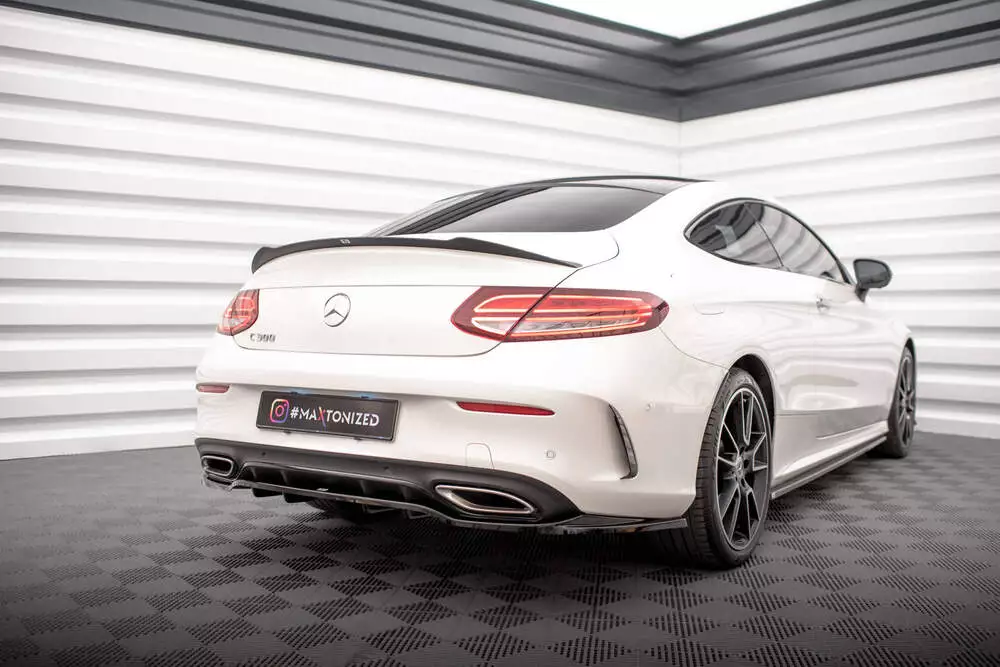 Rear Splitter (With Vertical Bars) Mercedes-benz C Coupe Amg-line C205 Facelift