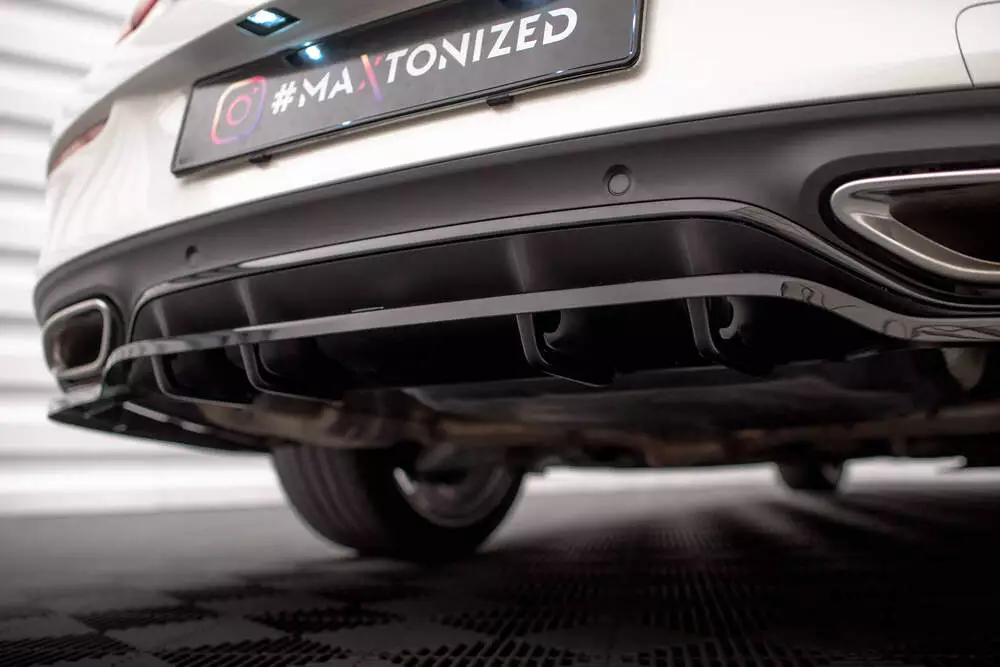 Rear Splitter (With Vertical Bars) Mercedes-benz C Coupe Amg-line C205 Facelift - Image 2