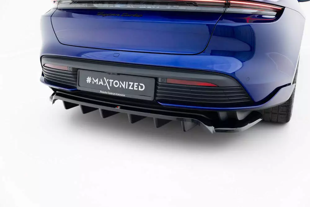 Rear Splitter (With Vertical Bars) Porsche Taycan Turbo S Mk1