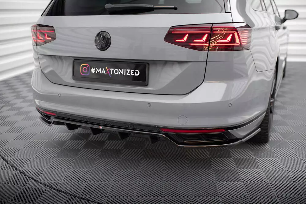 Rear Splitter (With Vertical Bars) Volkswagen Passat R-line B8 Facelift