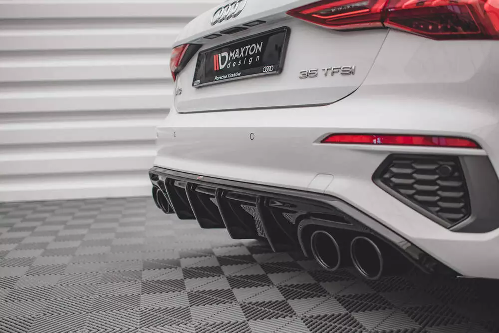 Rear Valance + Exhaust Ends Imitation Audi A3 S-line Sportback 8y - Image 3