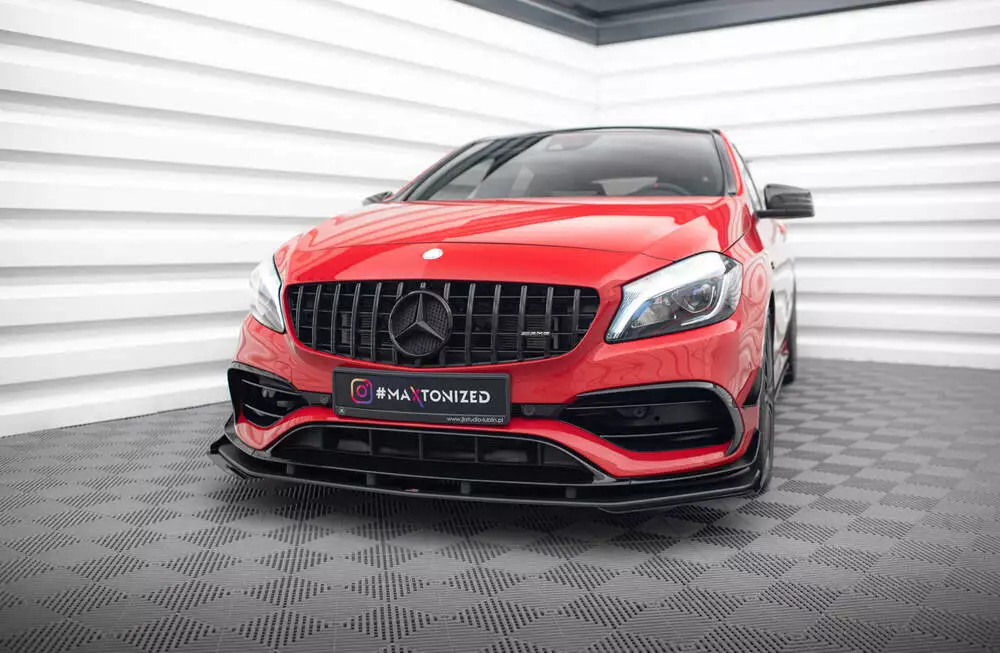 Street Pro Front Splitter + Flaps Mercedes-benz A 45 Amg Aero W176 Facelift