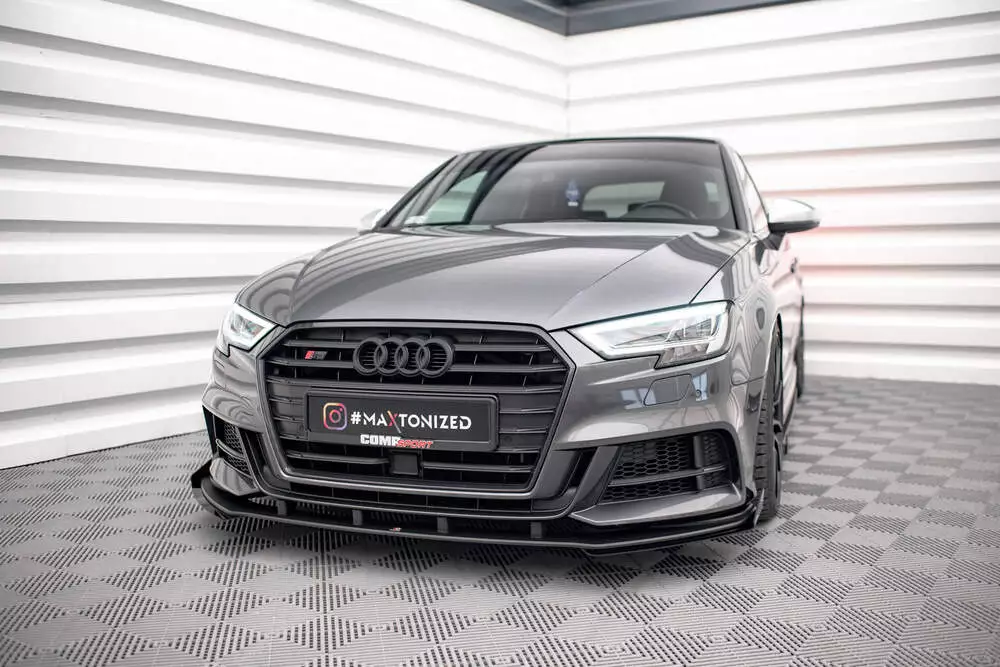 Street Pro Front Splitter V.1 + Flaps Audi S3 / A3 S-line Sportback 8v Facelift