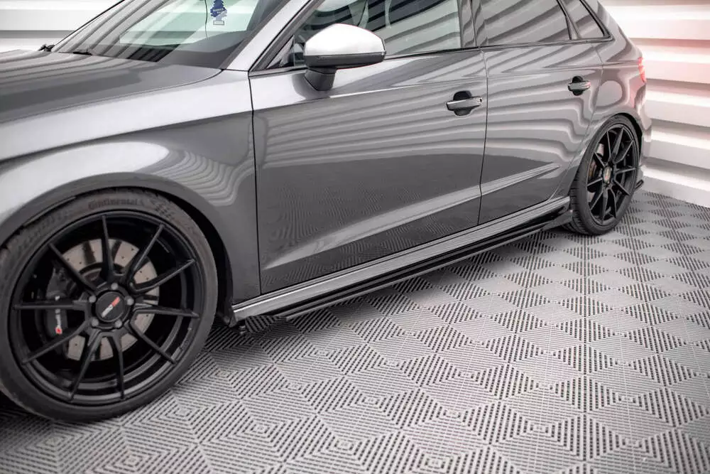Street Pro Side Skirts Diffusers + Flaps Audi S3 / A3 S-line Sportback 8v Facelift