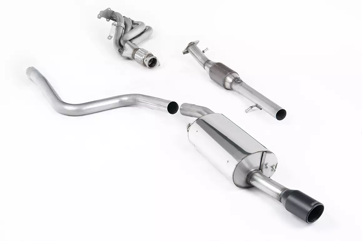 Full Exhaust System with Hi-Flow Sports Catalyst & Ceramic Coated Satin Black Trim - Mk6 ST 150