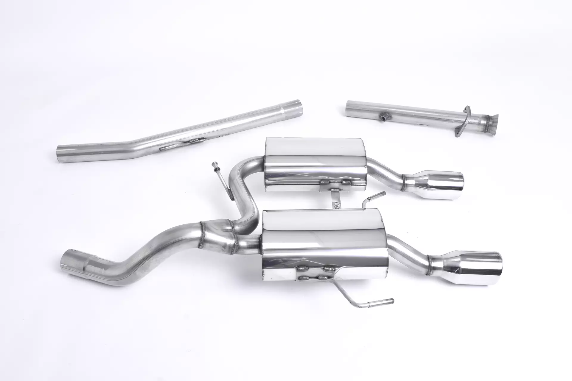 Complete Exhaust System with Catalyst Delete and Dual Polished Trims - 182 2.0 16v