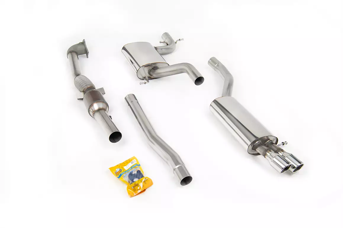 Resonated Turbo-Back Exhaust System with Hi-Flow Sports Cat & Twin JET Trims - Mk5 GLI 2.0T FSI