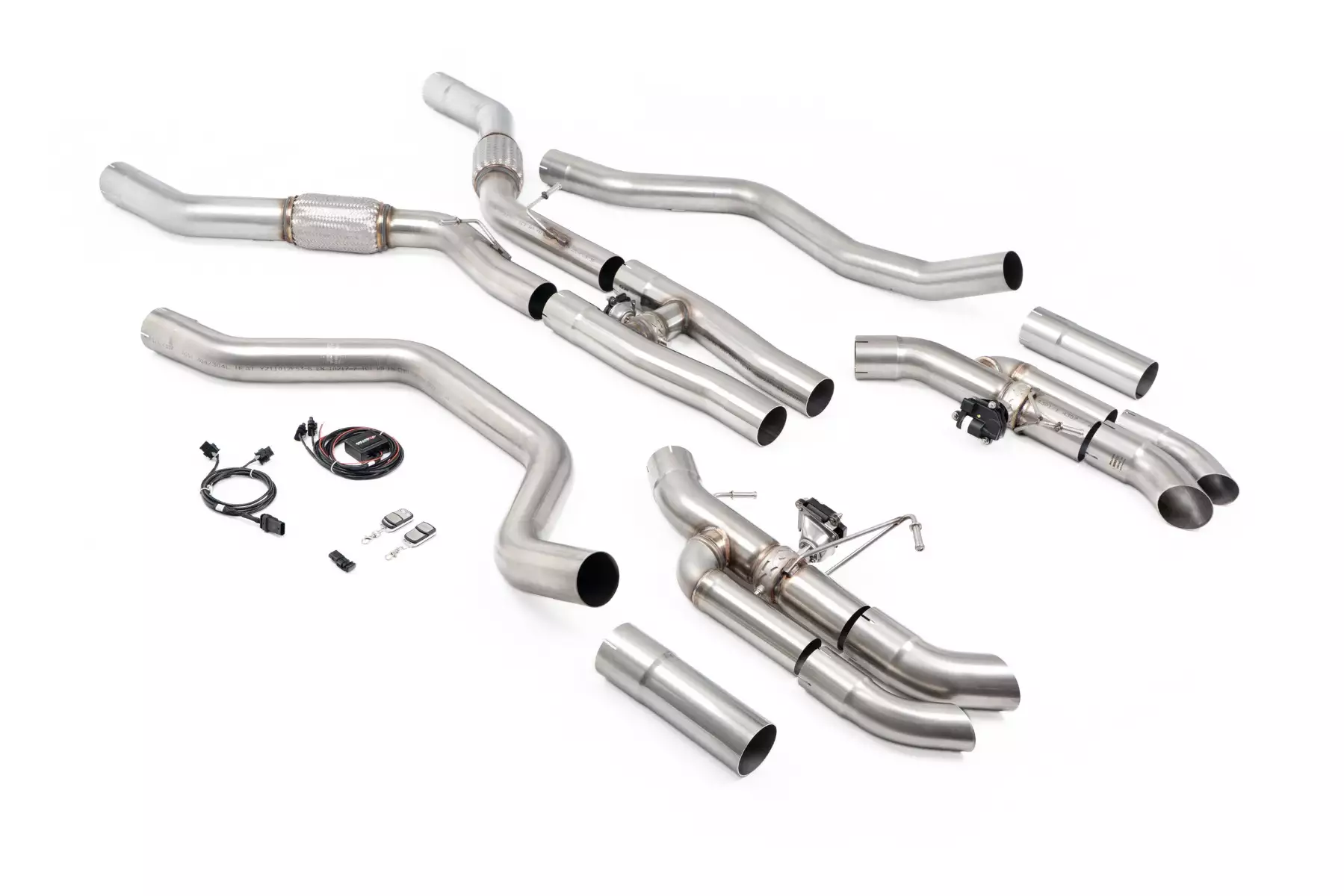 Valved Catback System with downturn Tips for OE Rear Bumper - L460 - P530 (LWB) 4.4l V8 Twin Turbo (NC10 Engine / Single Valve Exhausts)